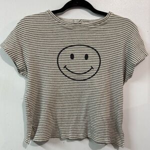 Hayden Black and White Striped Kids Tee